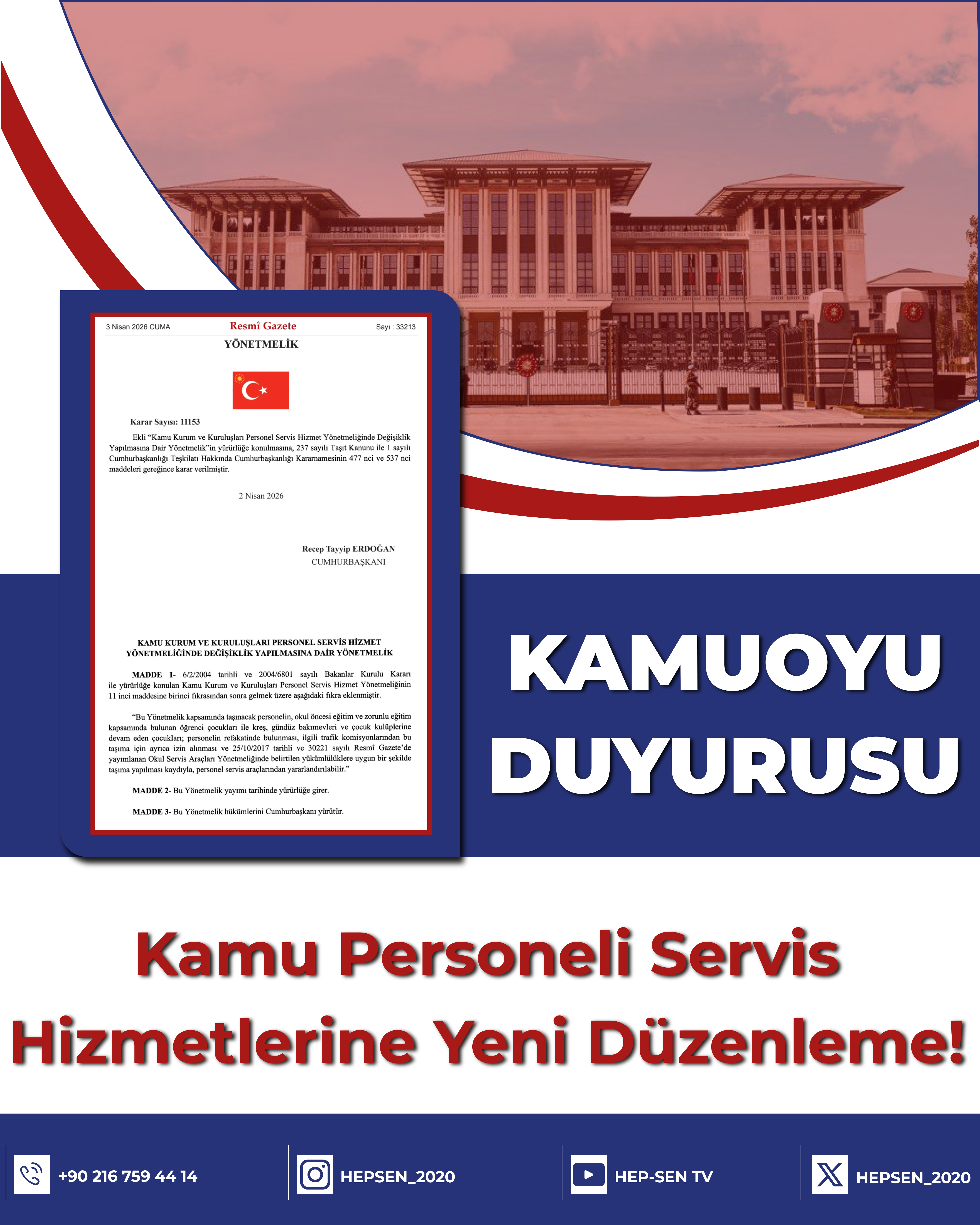 Kamu Personeli Servis Hizmetlerine Yeni Düzenleme